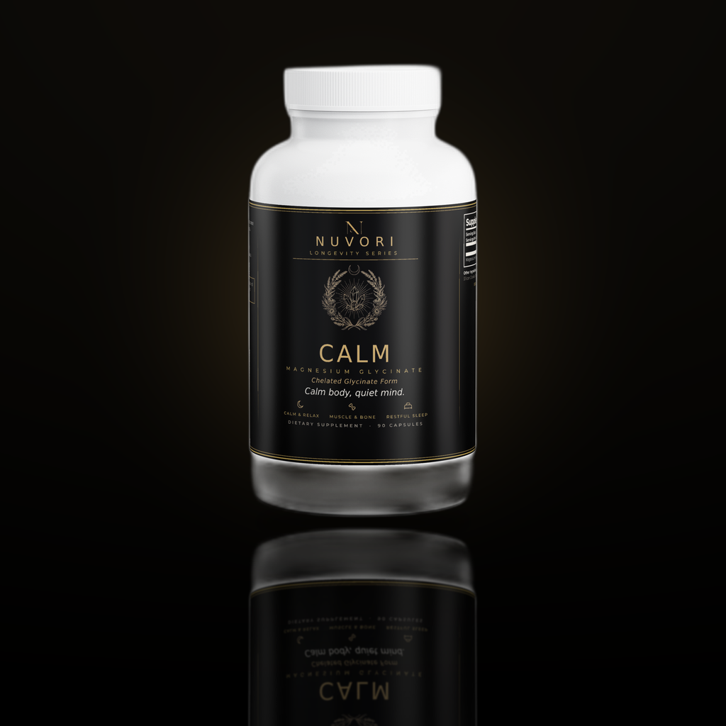 Nuvori Calm Magnesium Glycinate bottle, front view