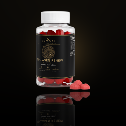 Nuvori Collagen Renew bottle with gummies
