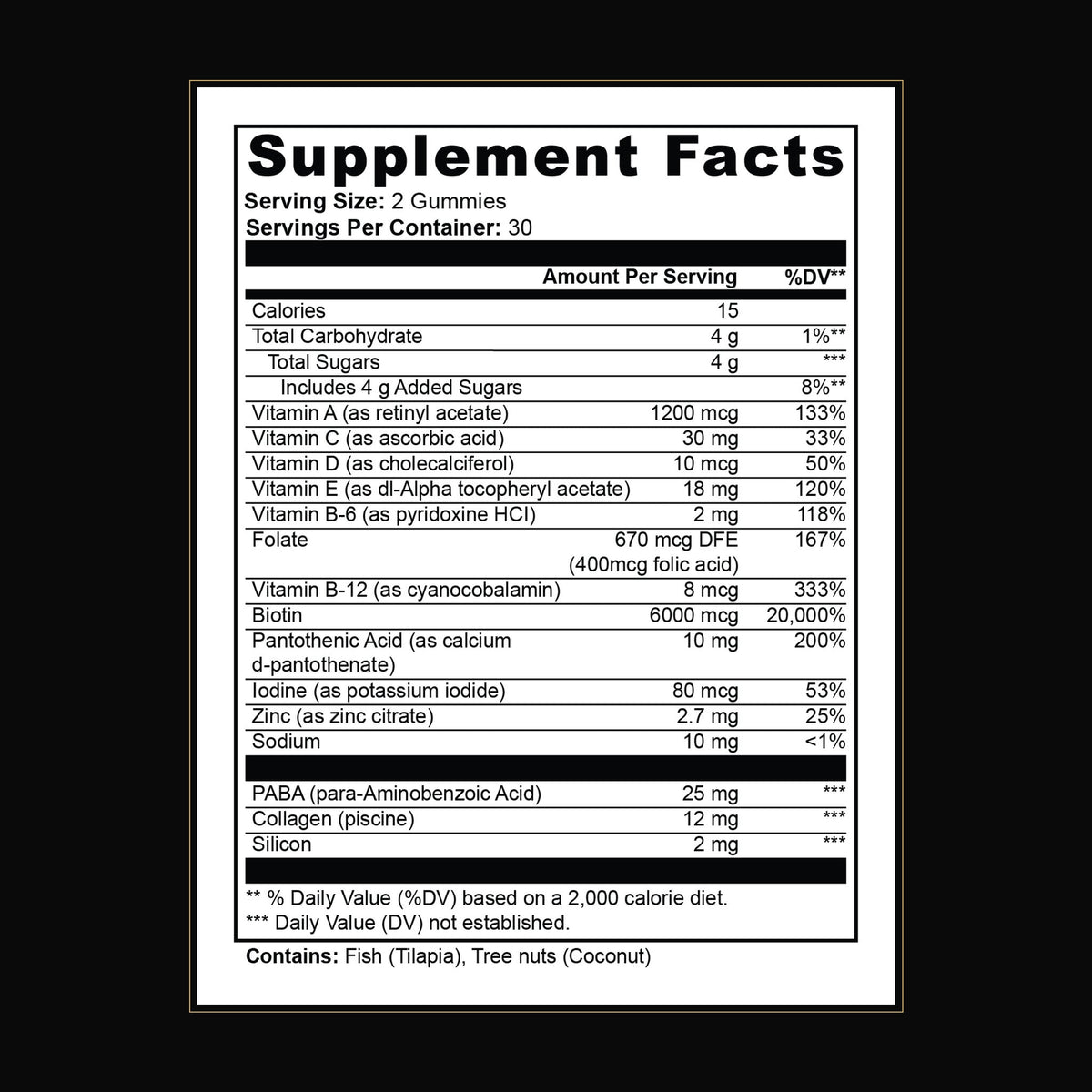 Nuvori Collagen Renew Supplement Facts