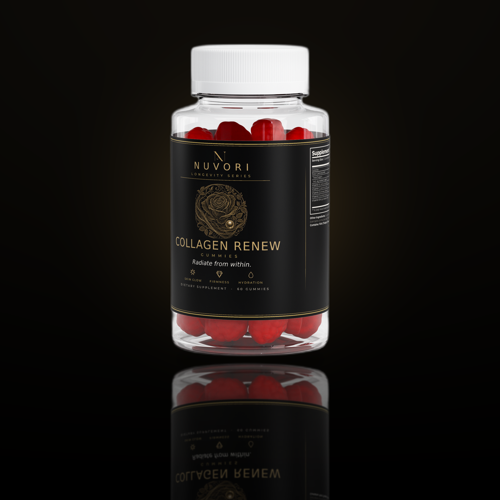 Nuvori Collagen Renew gummies bottle, front view