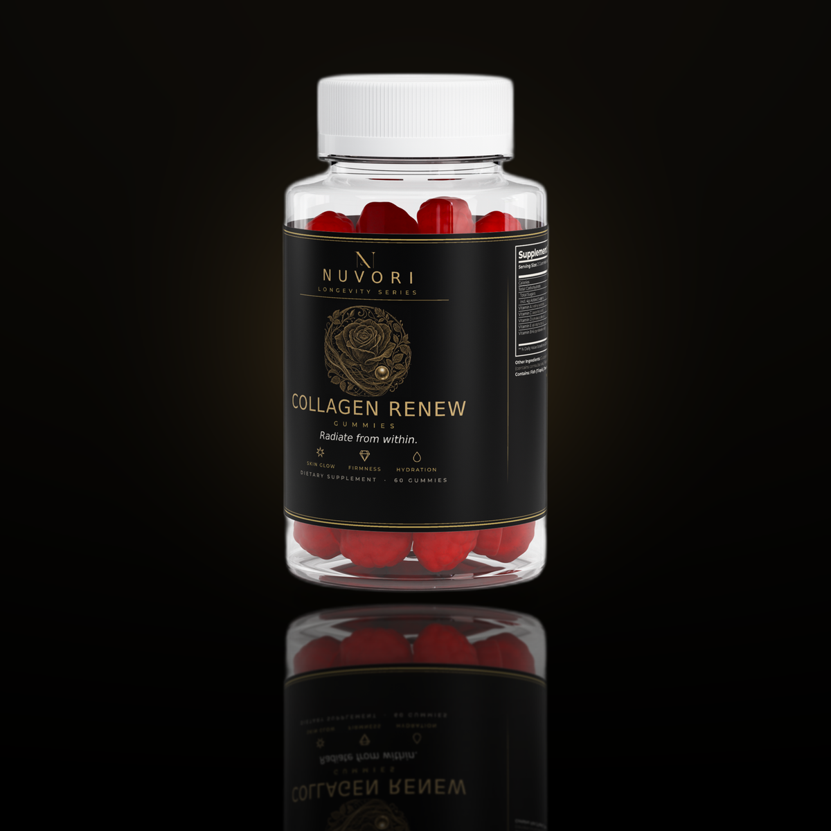 Nuvori Collagen Renew gummies bottle, front view