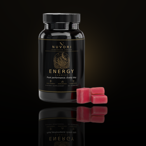 Nuvori Energy bottle with gummies