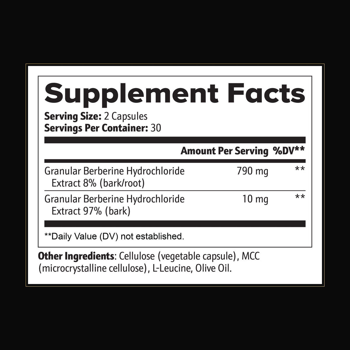 Nuvori Metabolic Supplement Facts