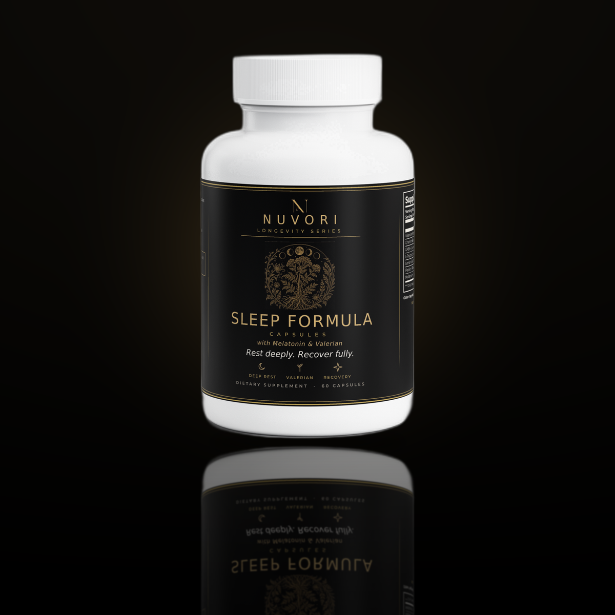 Nuvori Sleep Formula capsules bottle, front view