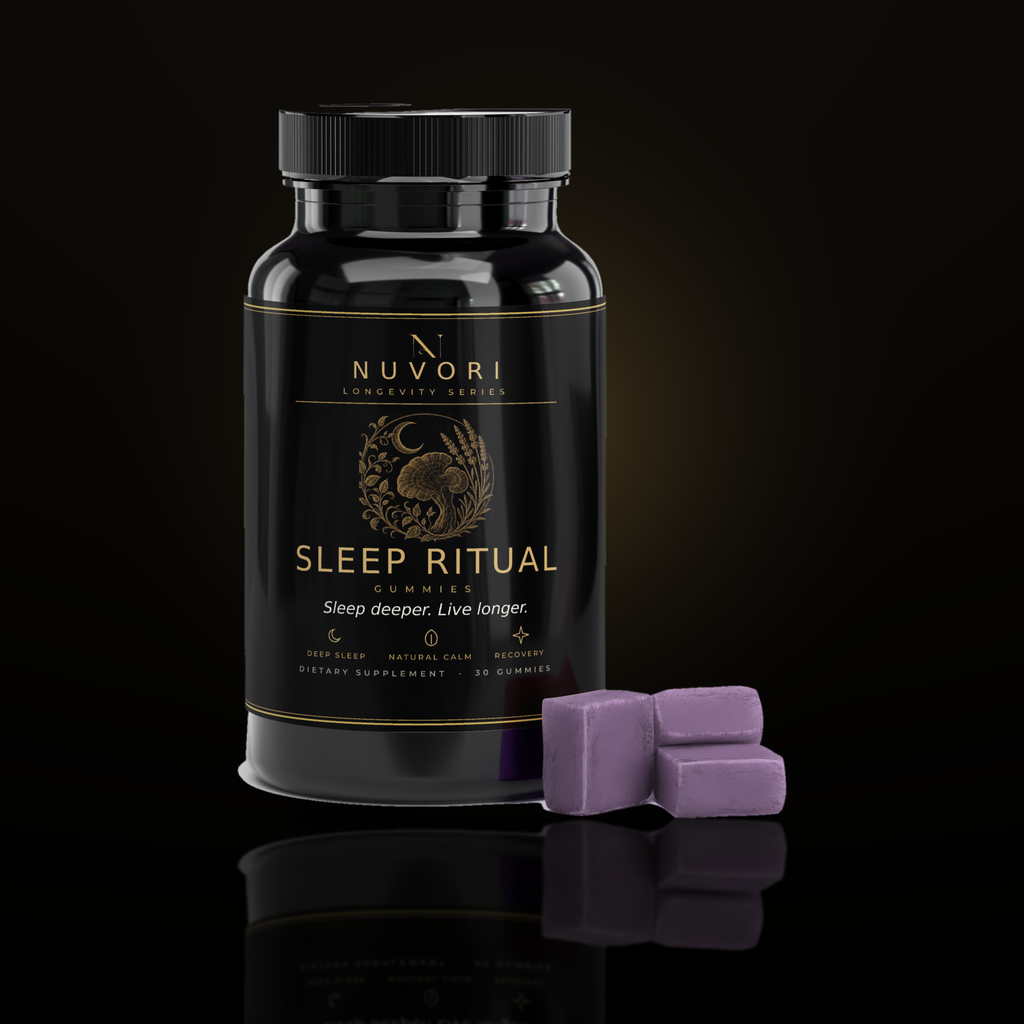 Nuvori Sleep Ritual bottle with gummies