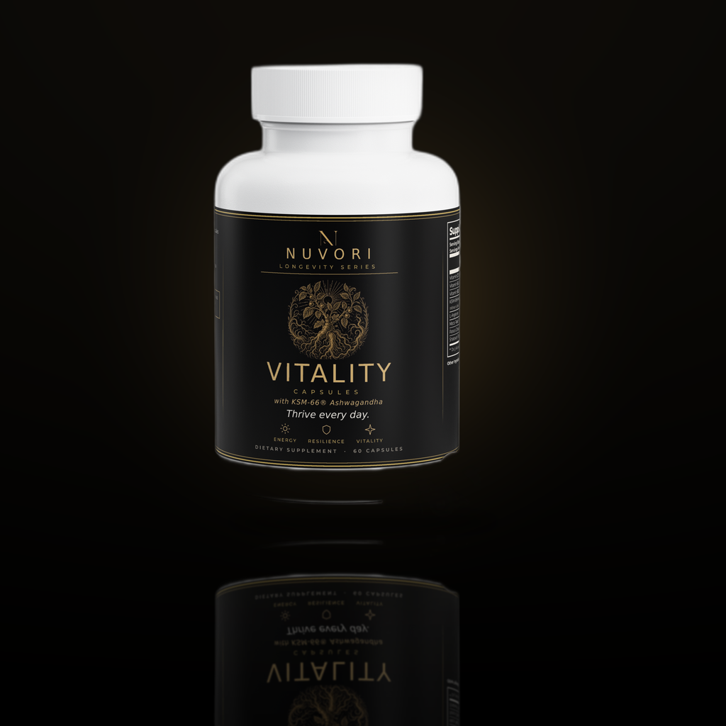 Nuvori Vitality bottle with capsules