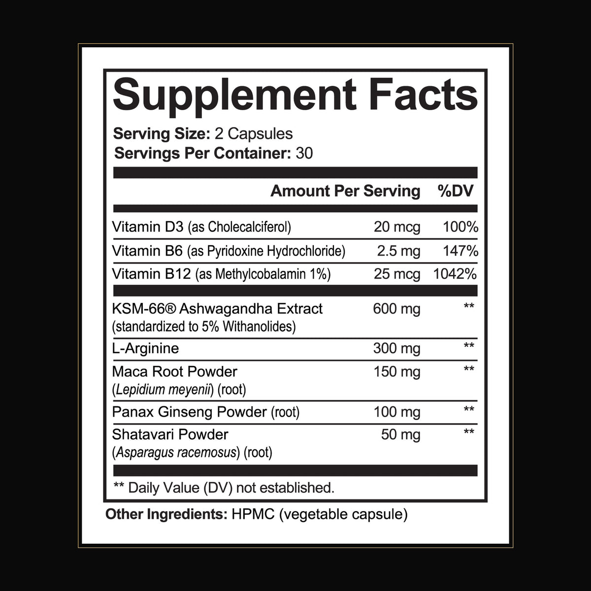 Nuvori Vitality Supplement Facts